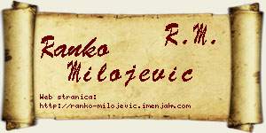 Ranko Milojević vizit kartica